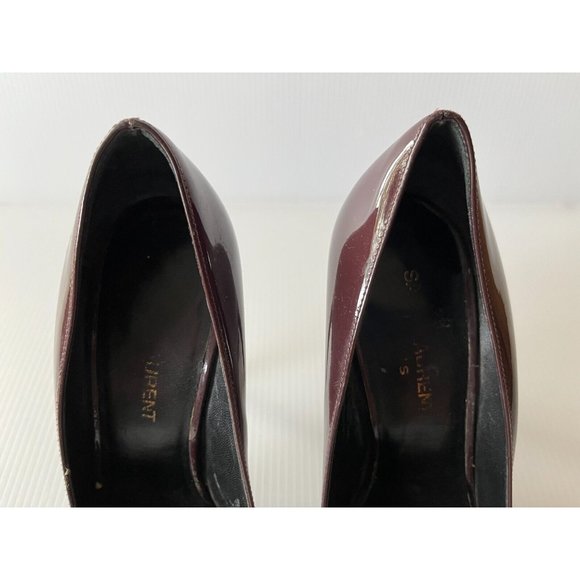 Saint Laurent Burgundy Patent Leather Pump Heels, Size 37 (IT), 7 (US) - Picture 5 of 11